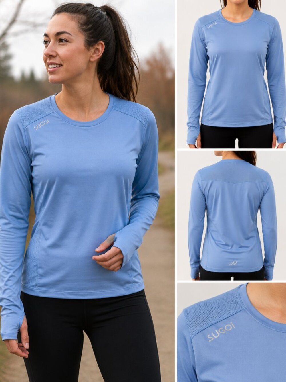 NWT Sugoi Women's Long Sleeve Performance Training Shirt Blue Size M